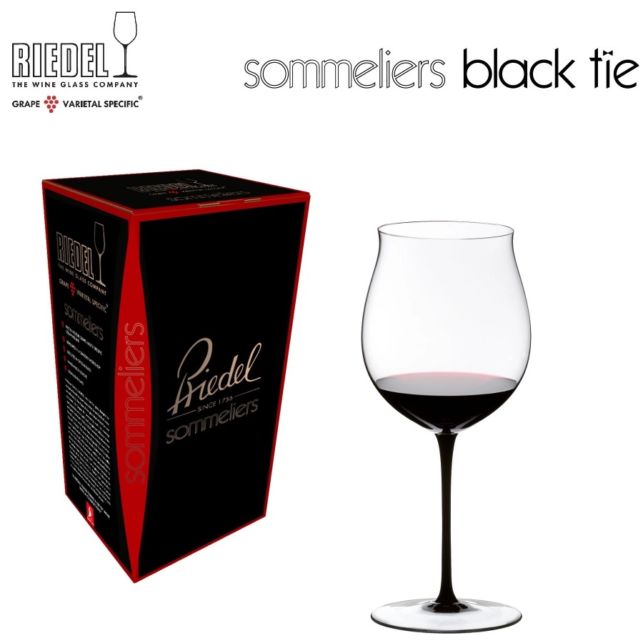 Riedel Sommeliers Black Tie Burgundy 勃根地 黑梗手工 紅酒杯 (單入盒裝)
